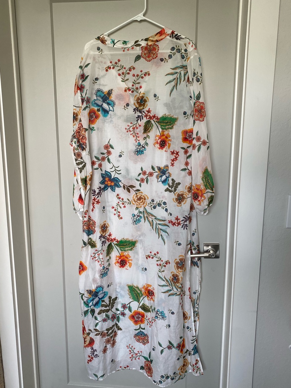 NWT JOHNNY WAS Ardella Puff Sleeve Maxi Dress silk cotton size XXL - Picture 9 of 10
